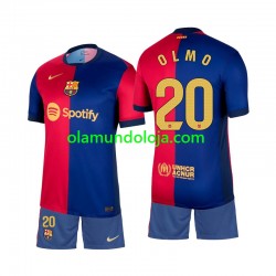 Camisola FC Barcelona Olmo 20 Criança Equipamento Primeiro 2024-2025 Manga Curta